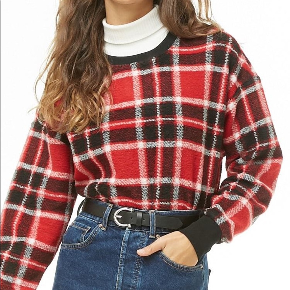❗️SALE DONATING NEXT WEEK❗️ plaid crewneck sweater